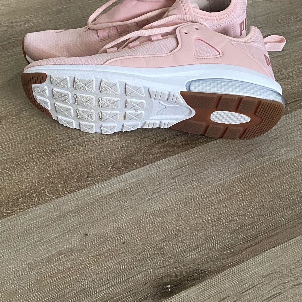 Puma Light Pink and White Slip-On Running Shoes